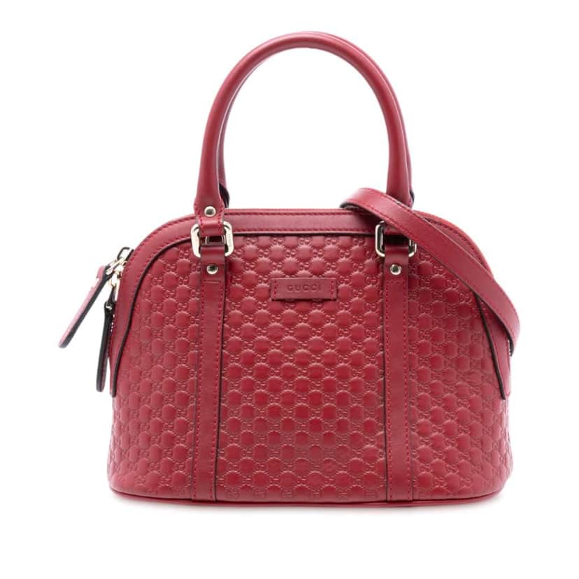 Gucci Mini Microguccissima Dome Satchel Red Leather Very good condition - Front View