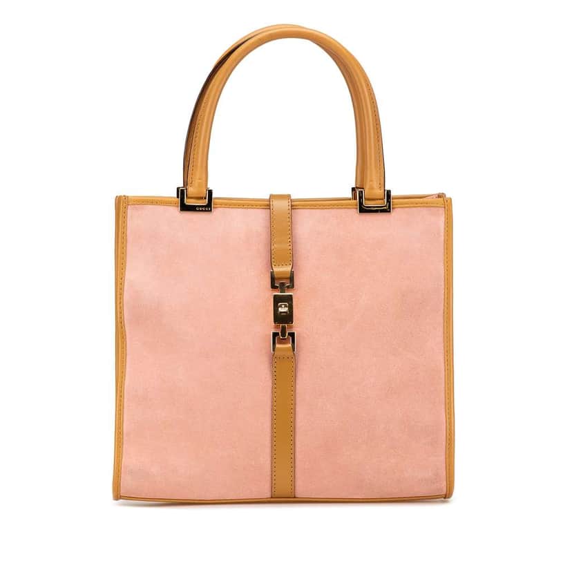 Gucci Suede Jackie Handbag Pink Leather Very good condition - Front View