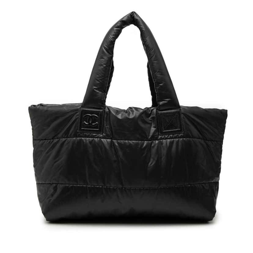 Chanel Medium Quilted Nylon Coco Cocoon Tote Black Very good condition - Front View