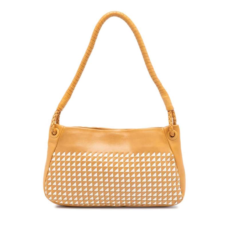 Bottega Veneta Nappa Intrecciato Shoulder Bag Brown Leather Very good condition - Front View