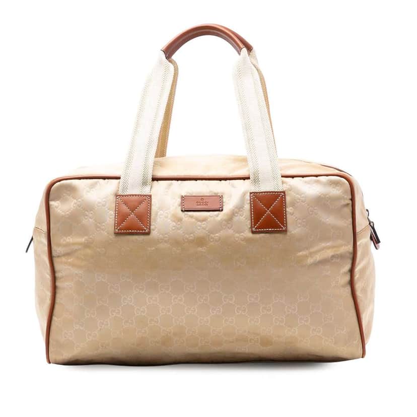Gucci GG Nylon Web Travel Bag Brown Very good condition - Front View