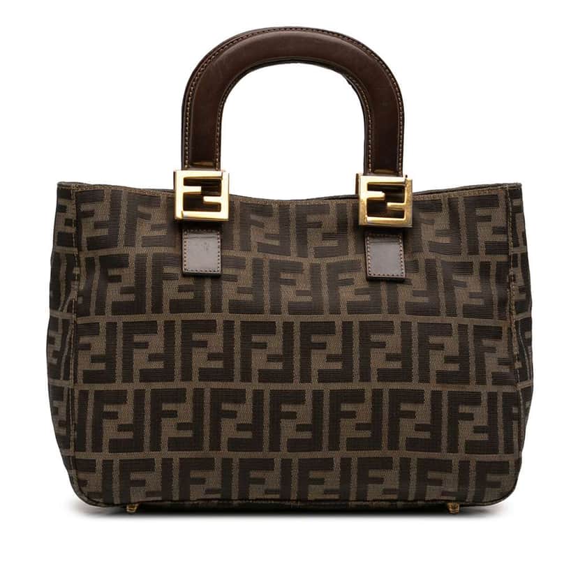 Fendi Small Zucca Canvas Twins Tote Brown Canvas Good condition - Front View