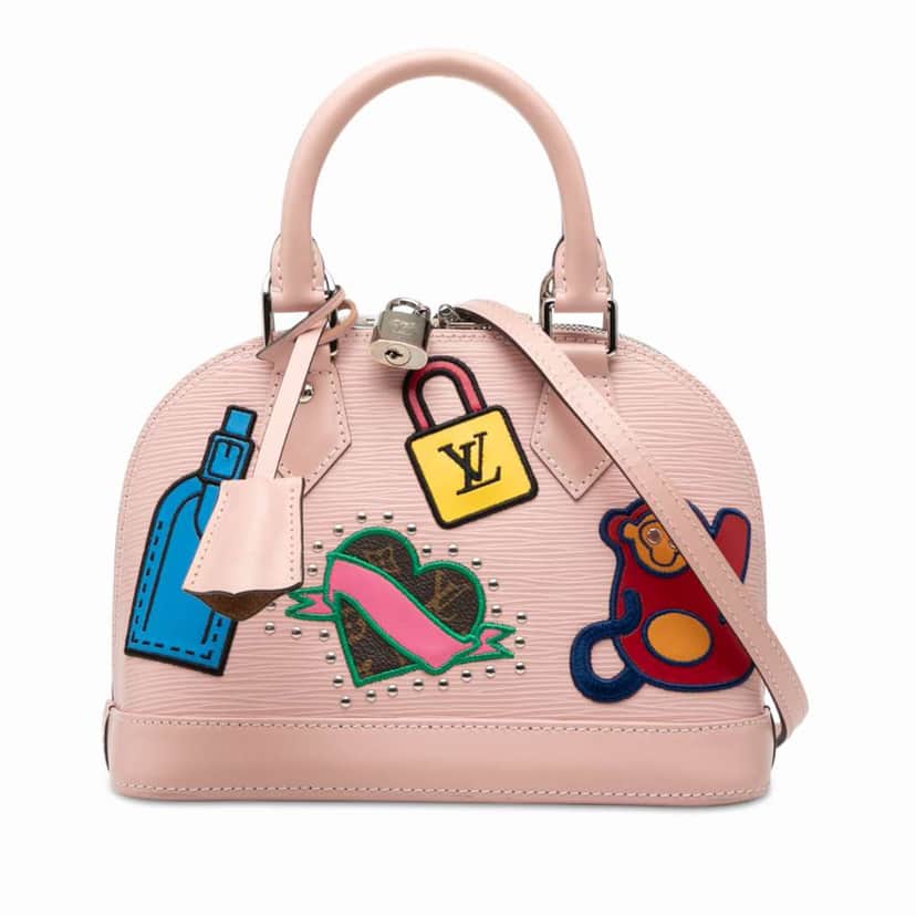 Louis Vuitton Epi Stickers Alma BB Pink Leather Very good condition - Front View