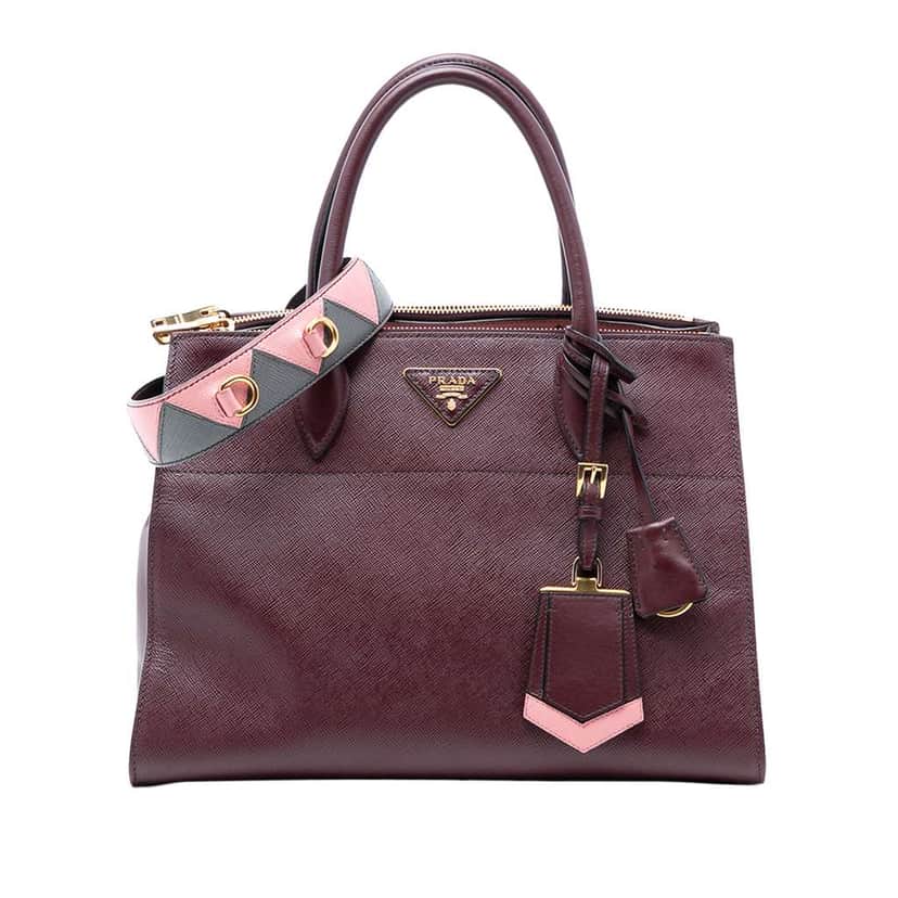 Prada Saffiano Greche Paradigme Bag Red Leather Very good condition - Front View