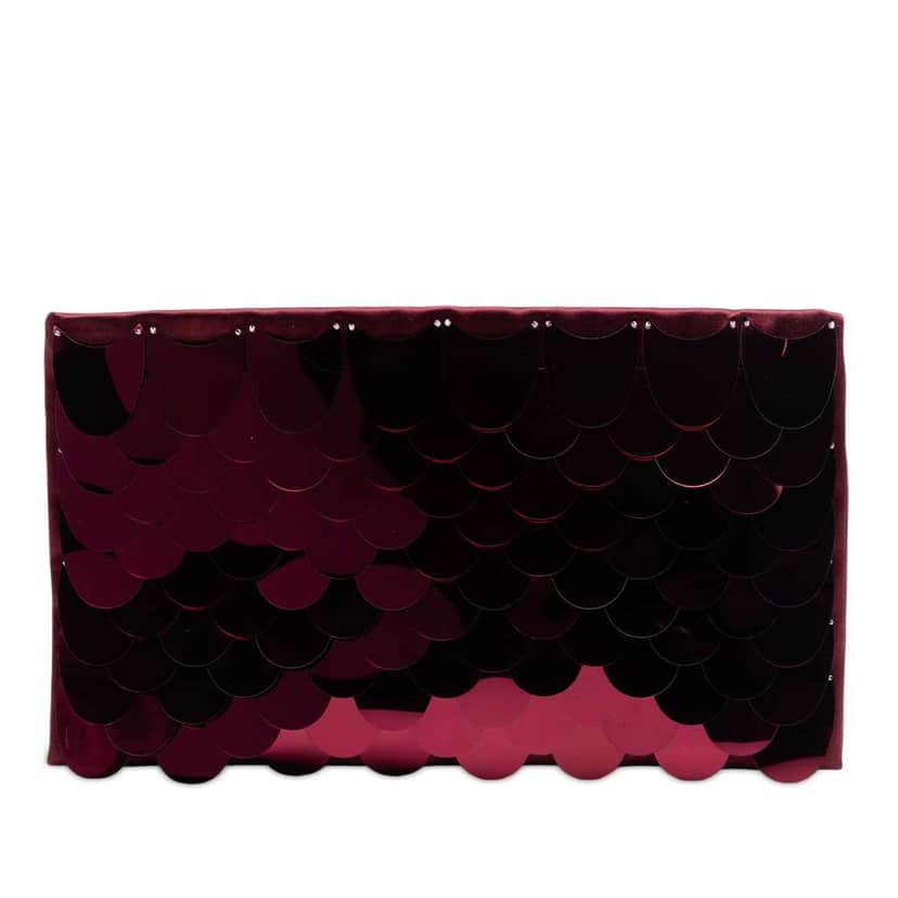 Prada Raso Paillettes Clutch Red Satin Very good condition - Front View
