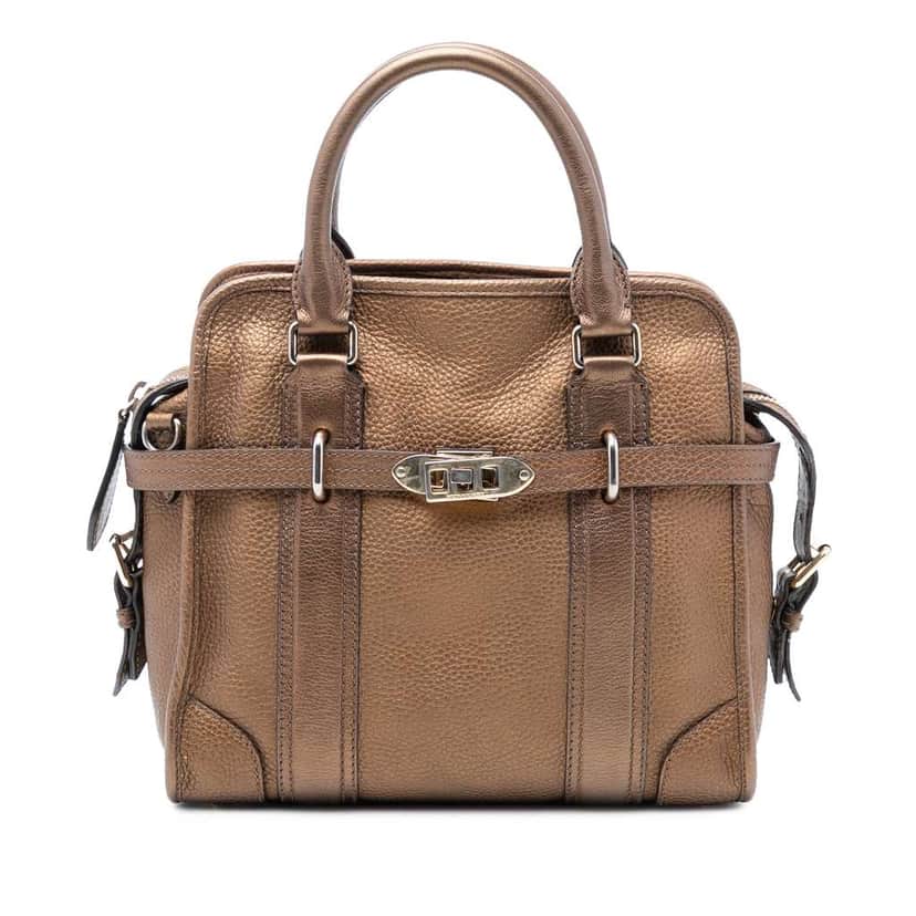 Burberry Leather Top Handle Bag Brown Leather Very good condition - Front View