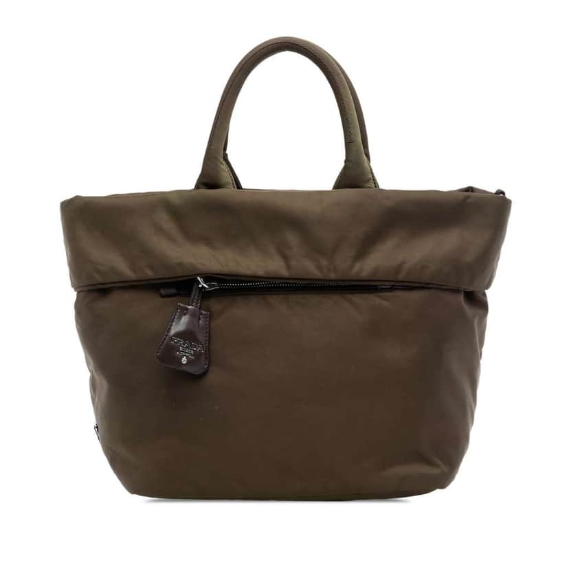 Prada Tessuto Reversible Satchel Brown Very good condition - Front View