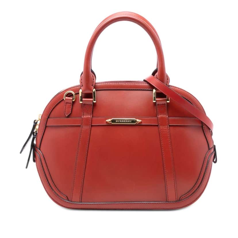 Burberry Small Calfskin Bridle Orchard Satchel Red Leather Very good condition - Front View
