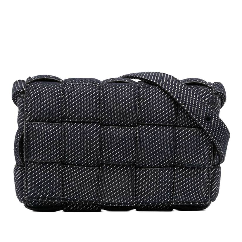 Bottega Veneta Denim Intrecciato Cassette Padded Crossbody Blue Denim Very good condition - Front View
