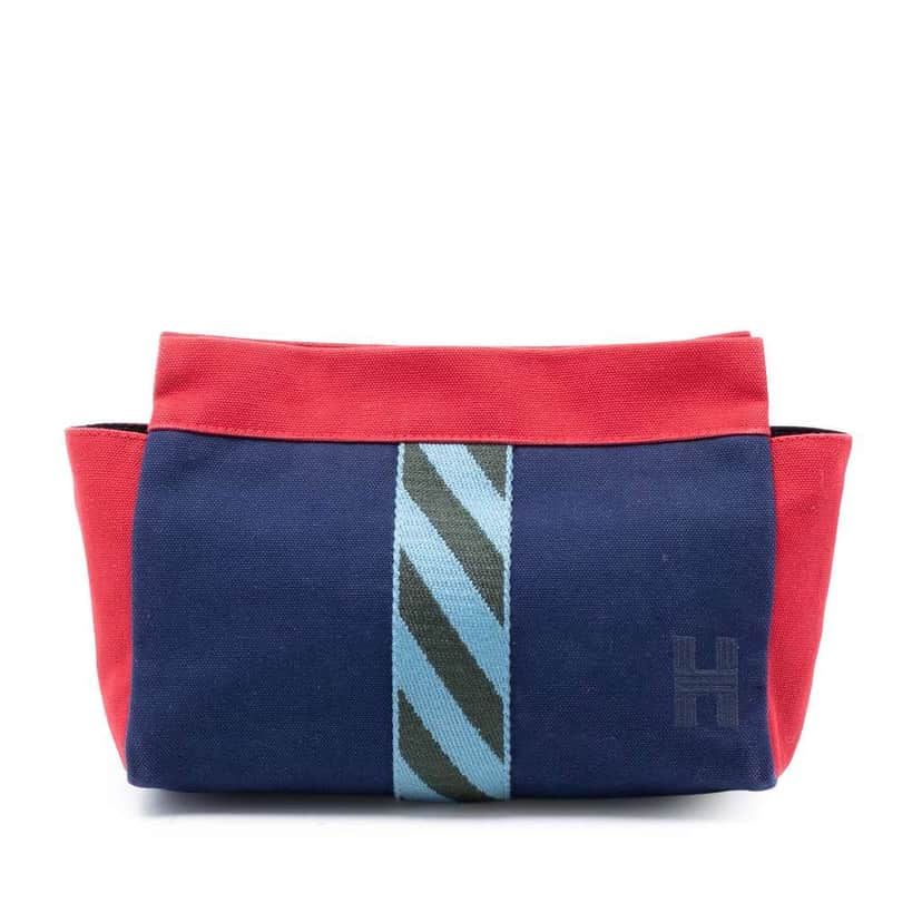 Hermès Canvas Jimetou Jumping Case Blue Canvas Good condition - Front View