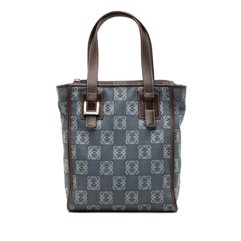 Loewe Anagram Denim Tote Blue Denim Good condition - Front View