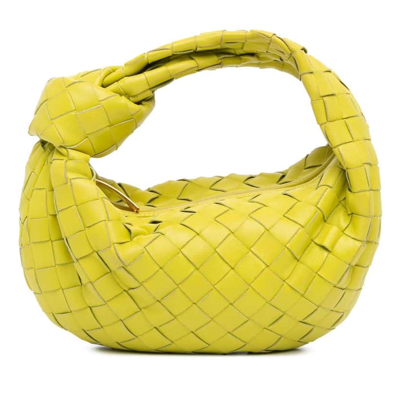 Bottega Veneta Mini Nappa Intrecciato Jodie Yellow Leather Good condition - Front View