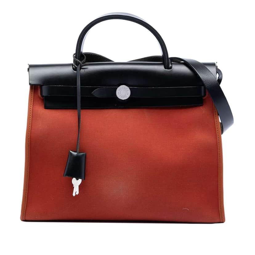 Hermès Toile Herbag Zip 31 Orange Canvas Good condition - Front View