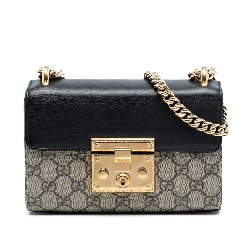 Gucci Small GG Supreme Padlock Crossbody Brown Canvas Good condition - Front View