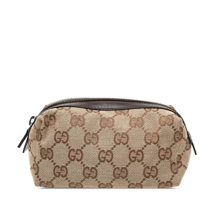 Gucci GG Canvas Pouch Brown Canvas Good condition - Front View