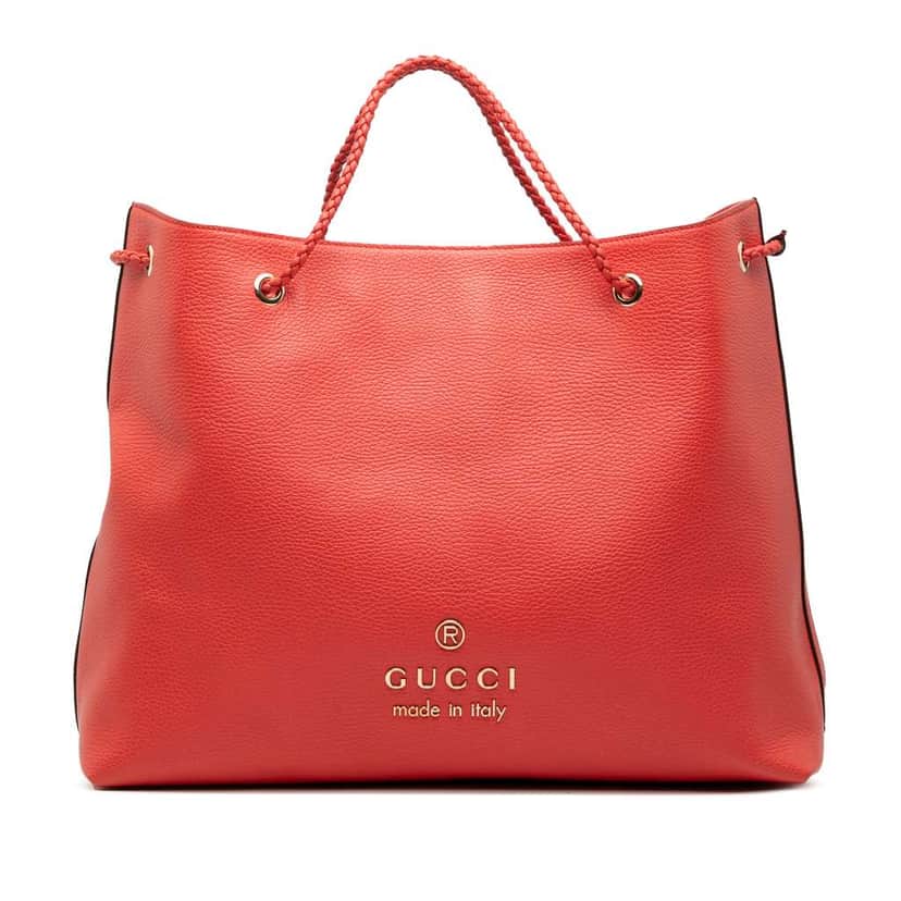 Gucci Large Leather Gifford Tote Red Leather Good condition - Front View