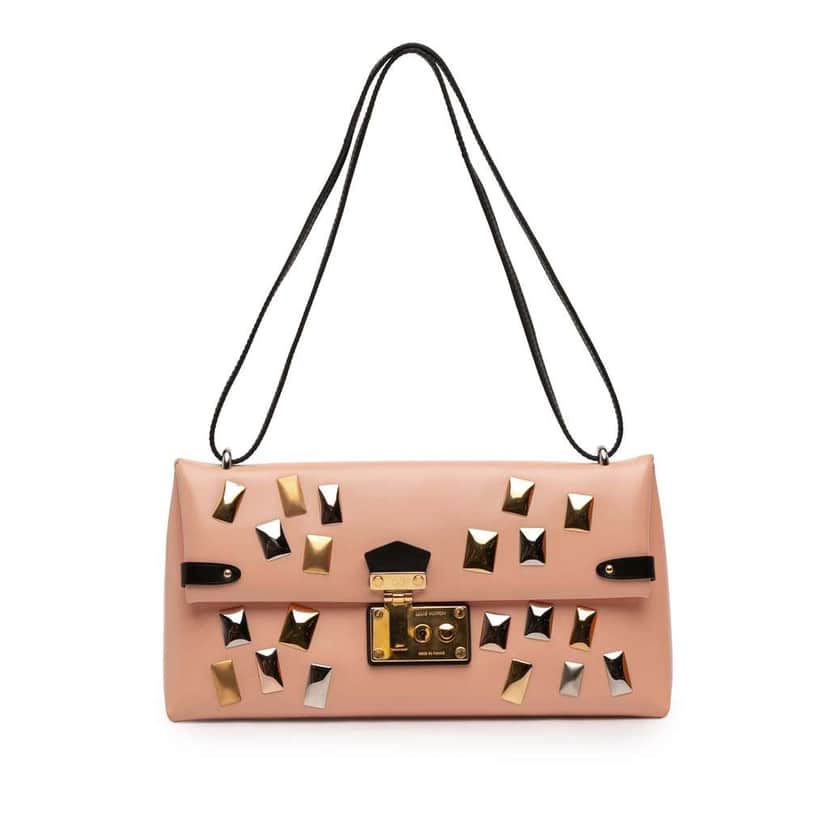 Louis Vuitton Glazed Calfskin Sac Triangle PM Pink Leather Good condition - Front View