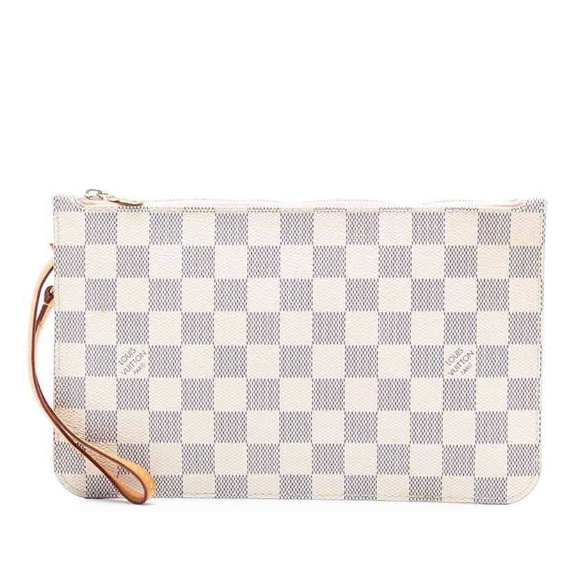 Louis Vuitton Damier Azur Neverfull MM Pouch White Good condition - Front View