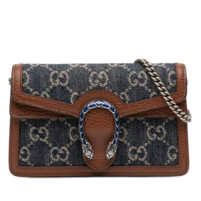 Gucci Mini GG Denim Dionysus Crossbody Blue Denim Very good condition - Front View
