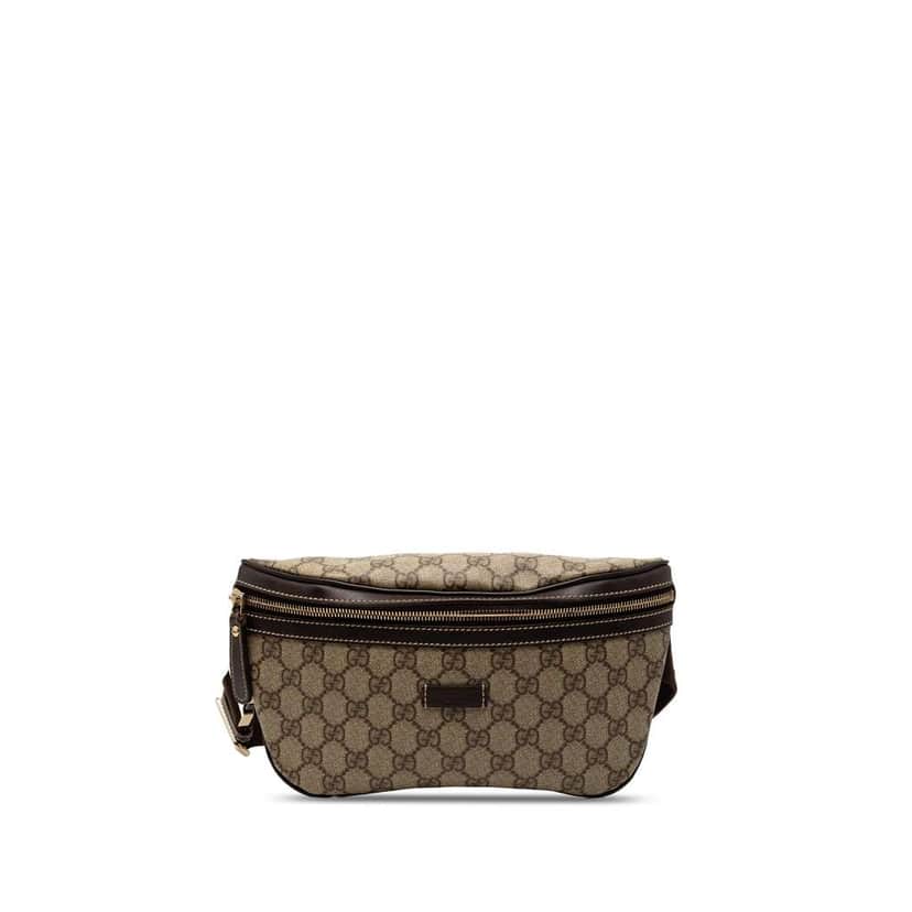 Gucci GG Supreme Belt Bag Brown Canvas Very good condition - Front View