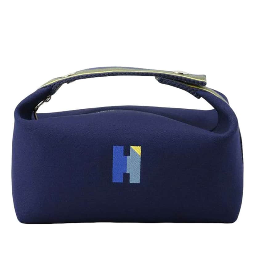 Hermès Small Toile Bride A Brac H Pavillon Case Blue Canvas Very good condition - Front View