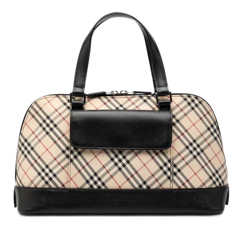Burberry Nova Check Canvas Handbag Brown Canvas Good condition - Front View