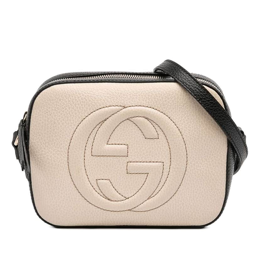 Gucci Small Bicolor Leather Soho Disco Crossbody White Leather Very good condition - Front View