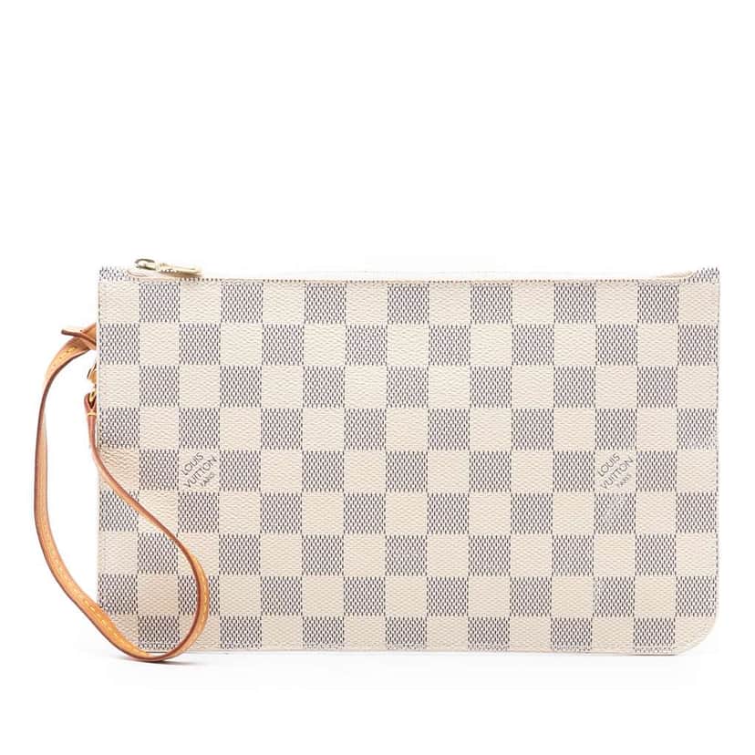 Louis Vuitton Damier Azur Neverfull MM Pouch White Very good condition - Front View