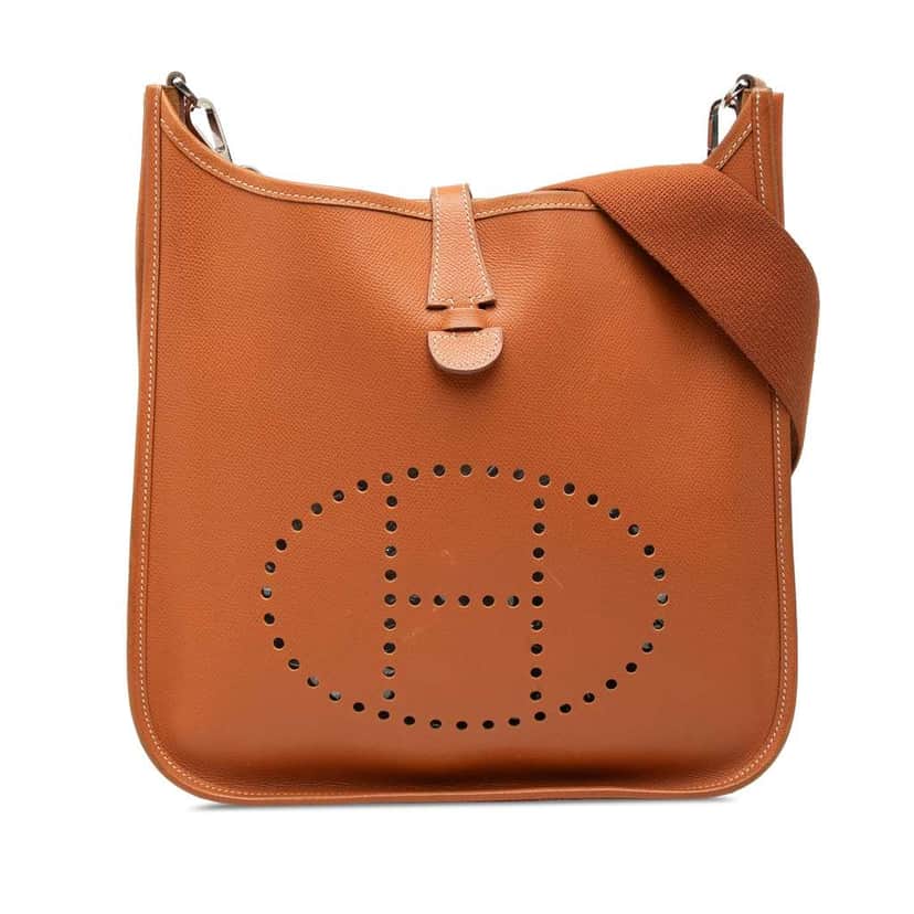 Hermès Epsom Evelyne PM Brown Leather Very good condition - Front View