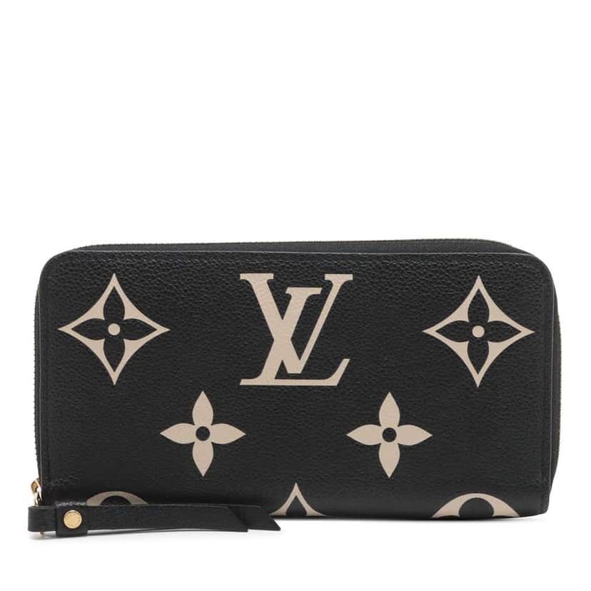 Louis Vuitton Monogram Empreinte Bicolor Zippy Long Wallet Black Leather Very good condition - Front View