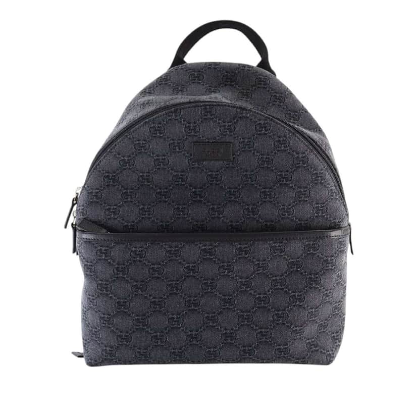 Gucci Kids GG Denim Backpack Grey Denim Never worn - Front View