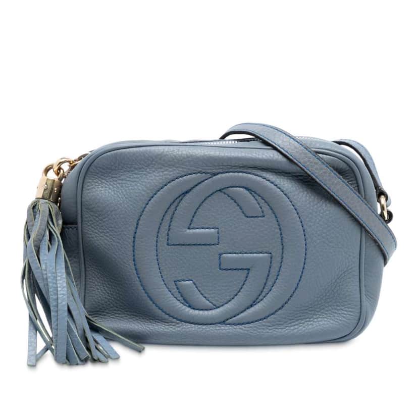 Gucci Leather Soho Disco Crossbody Blue Leather Very good condition - Front View