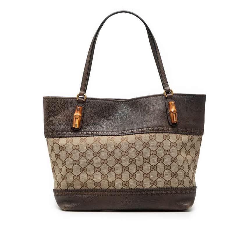 Gucci GG Canvas Laidback Crafty Tote Brown Canvas Good condition - Front View
