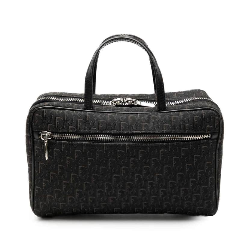 Dior Diorissimo Trotter Canvas Handbag Black Canvas Very good condition - Front View