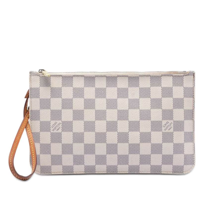 Louis Vuitton Damier Azur Neverfull MM Pouch White Very good condition - Front View