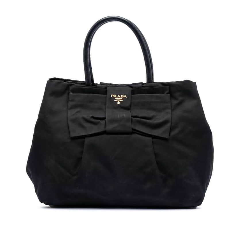 Prada Tessuto Fiocco Bow Tote Black Good condition - Front View