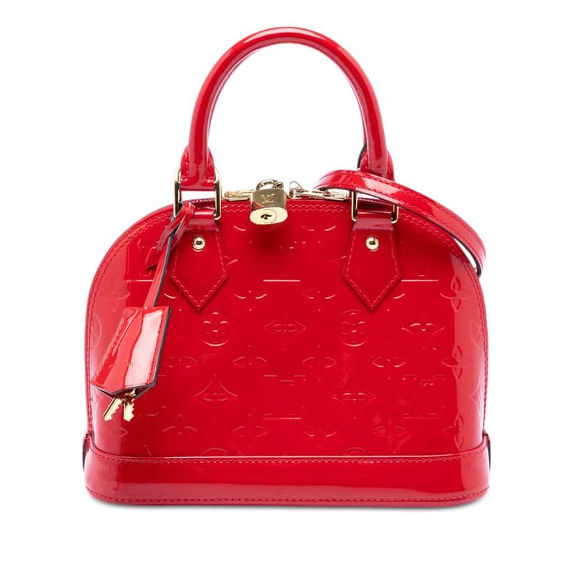 Louis Vuitton Monogram Vernis Alma BB Red Leather Very good condition - Front View
