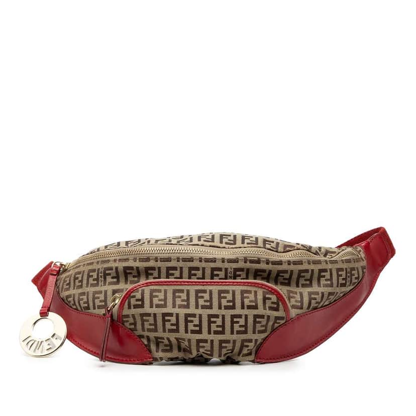 Fendi Zucchino Canvas Belt Bag Beige Fair condition - Front View