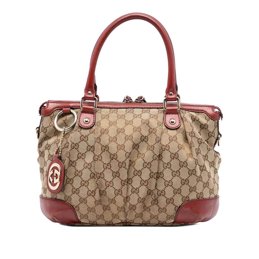 Gucci GG Canvas Sukey Satchel Beige Good condition - Front View