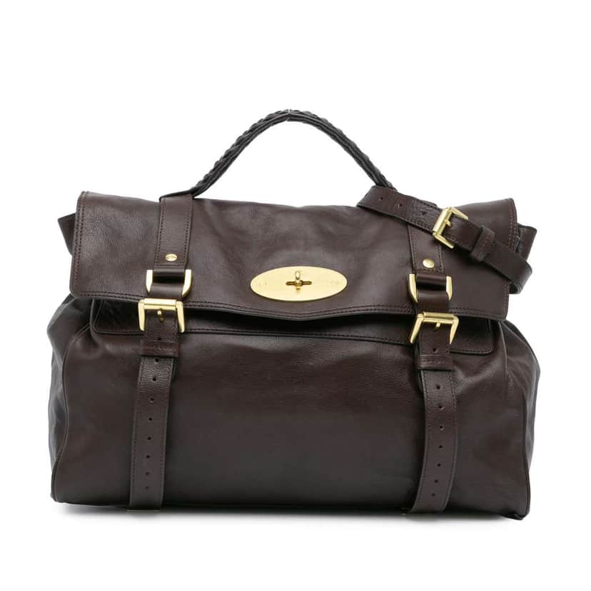 Mulberry Calfskin Alexa Satchel Brown Leather Good condition - Front View