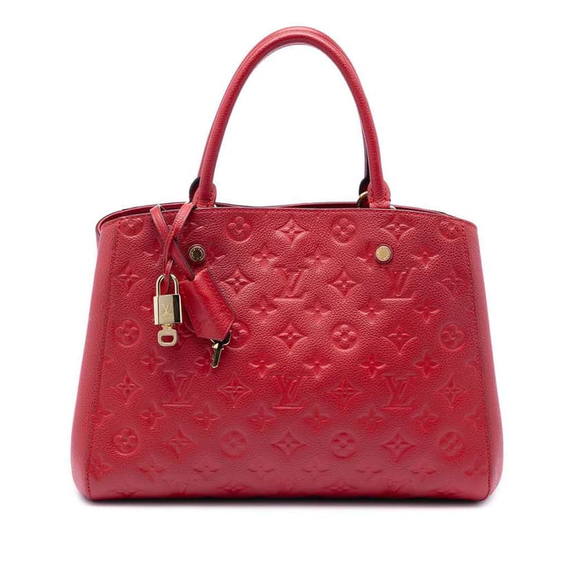Louis Vuitton Monogram Empreinte Montaigne MM Red Leather Good condition - Front View