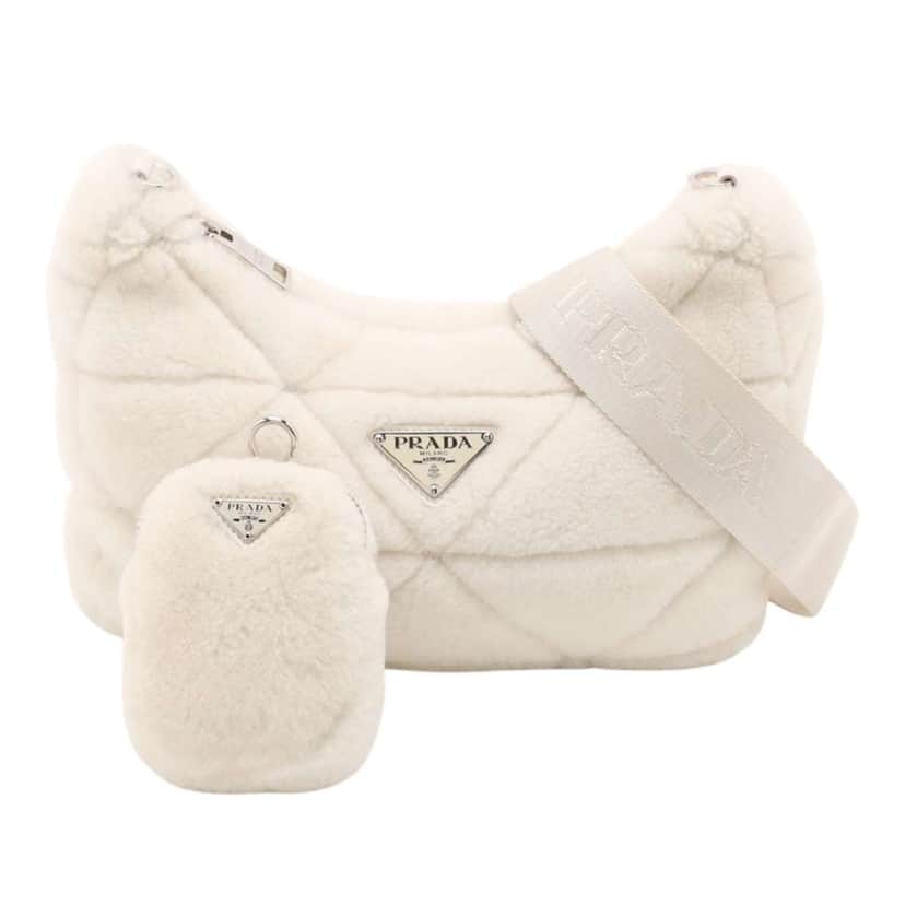 Prada Quilted Shearling Re Edition 2005 Crossbody White Good condition - Front View