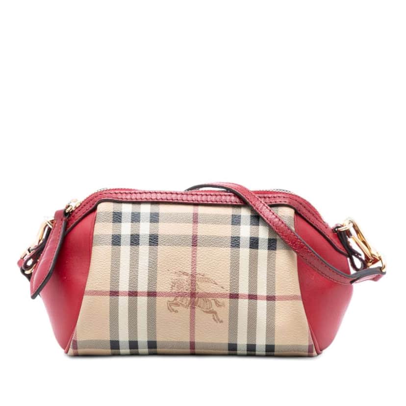Burberry Mini Haymarket Check Coated Canvas Blaze Crossbody Beige Very good condition - Front View