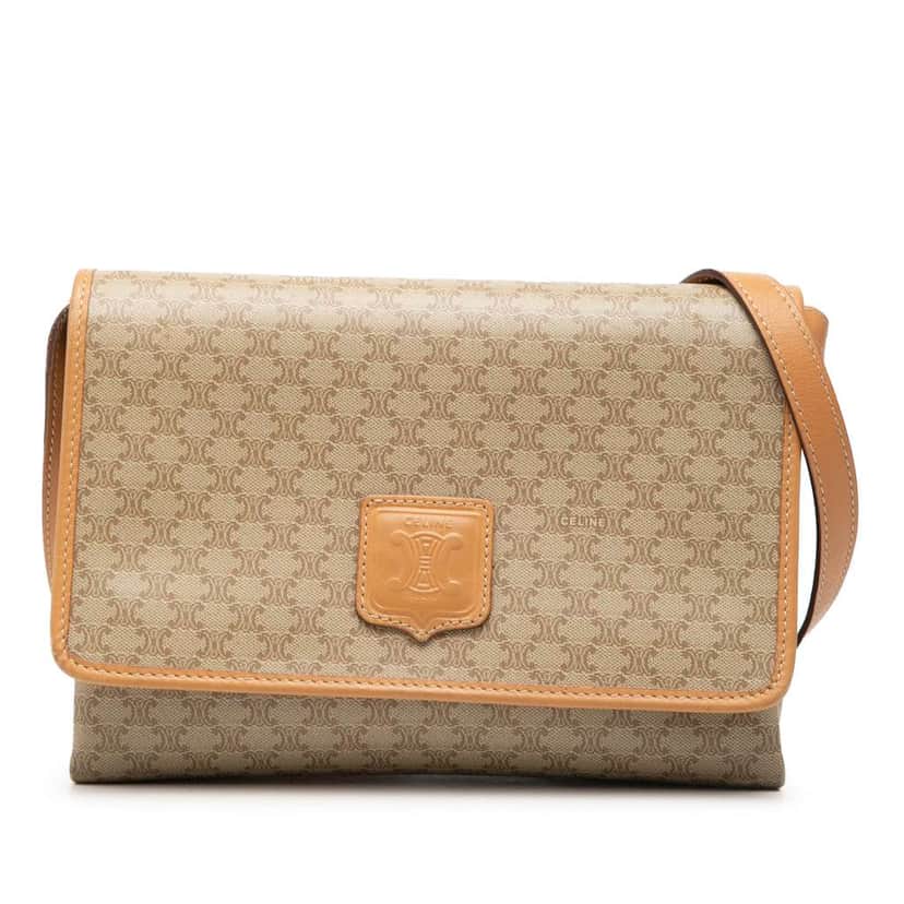 Celine Macadam Coated Canvas Crossbody Beige Very good condition - Front View