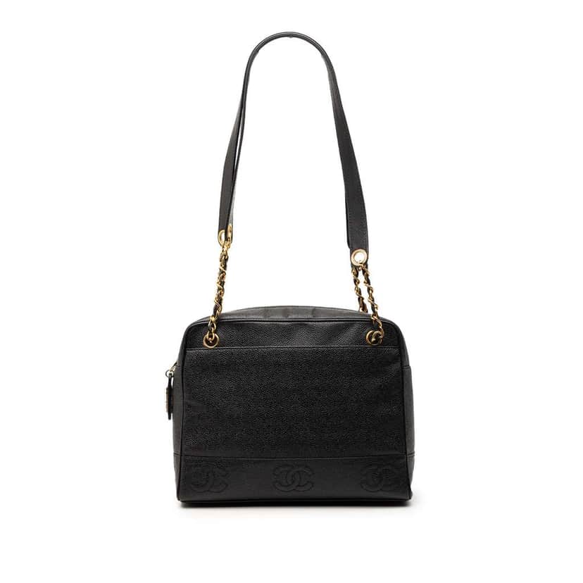 Chanel Triple CC Caviar Zip Tote Black Leather Very good condition - Front View