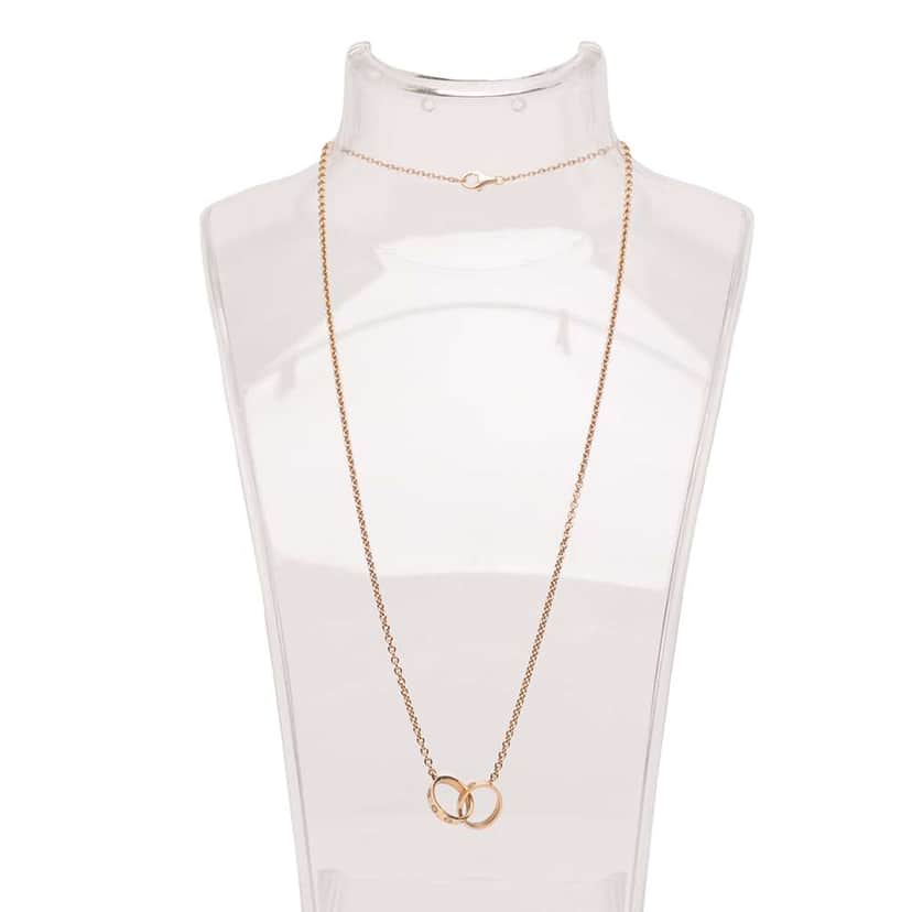 Cartier 18K Rose Gold Interlocking Love Necklace Pink Rose Gold Good condition - Front View