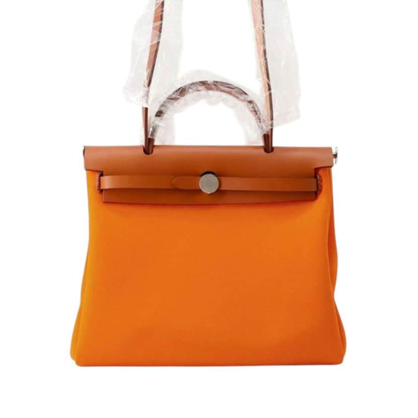 Hermès Toile Herbag Zip 31 Orange Canvas Very good condition - Front View