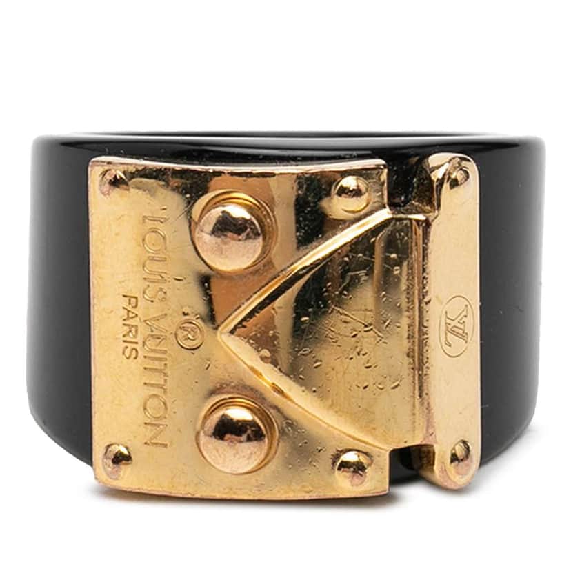 Louis Vuitton Resin Lock Me Ring L Black Very good condition - Front View