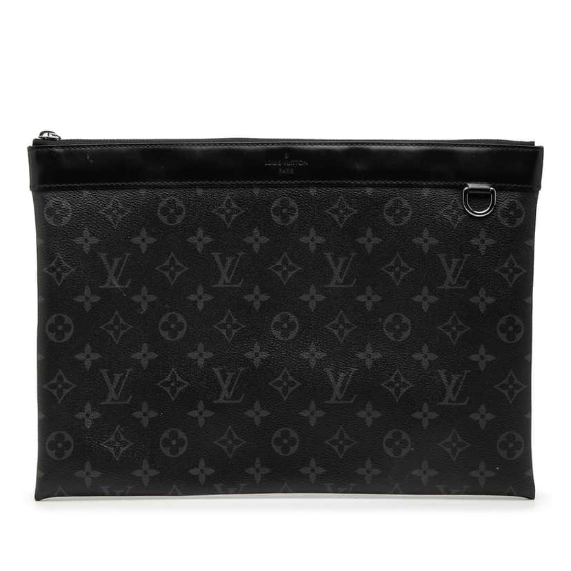 Louis Vuitton Monogram Eclipse Discovery Pochette GM Black Very good condition - Front View