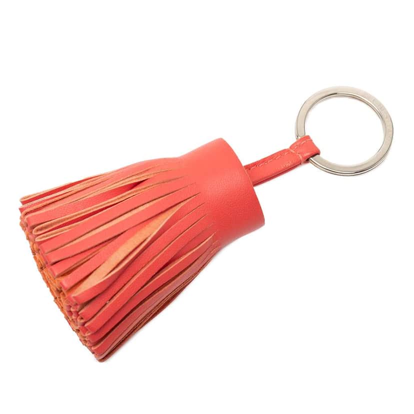 Hermès Milo Lambskin Carmen Key Ring Orange Leather Good condition - Front View